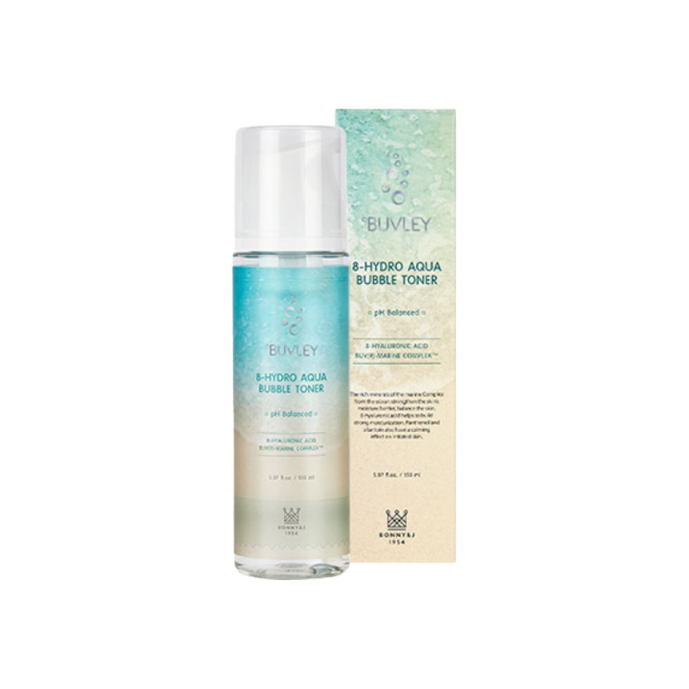 BUVLEY 8-Hydro Aqua Bubble Toner 150ml – Hydrating bubble toner with hyaluronic acid and marine complex