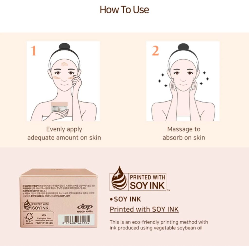 BONNY & J Plareceta Cream How To Use – skincare instructions with soy ink eco-friendly packaging