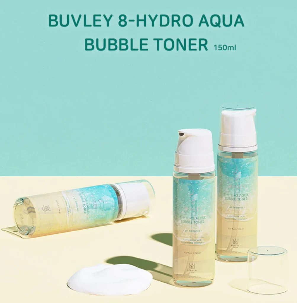 BUVLEY 8-Hydro Aqua Bubble Toner 150ml – hydrating bubble toner with hyaluronic acid and marine complex BUVLEY 8-Hydro Aqua Bubble Toner 150ml – hydrating bubble toner with hyaluronic acid and marine complex