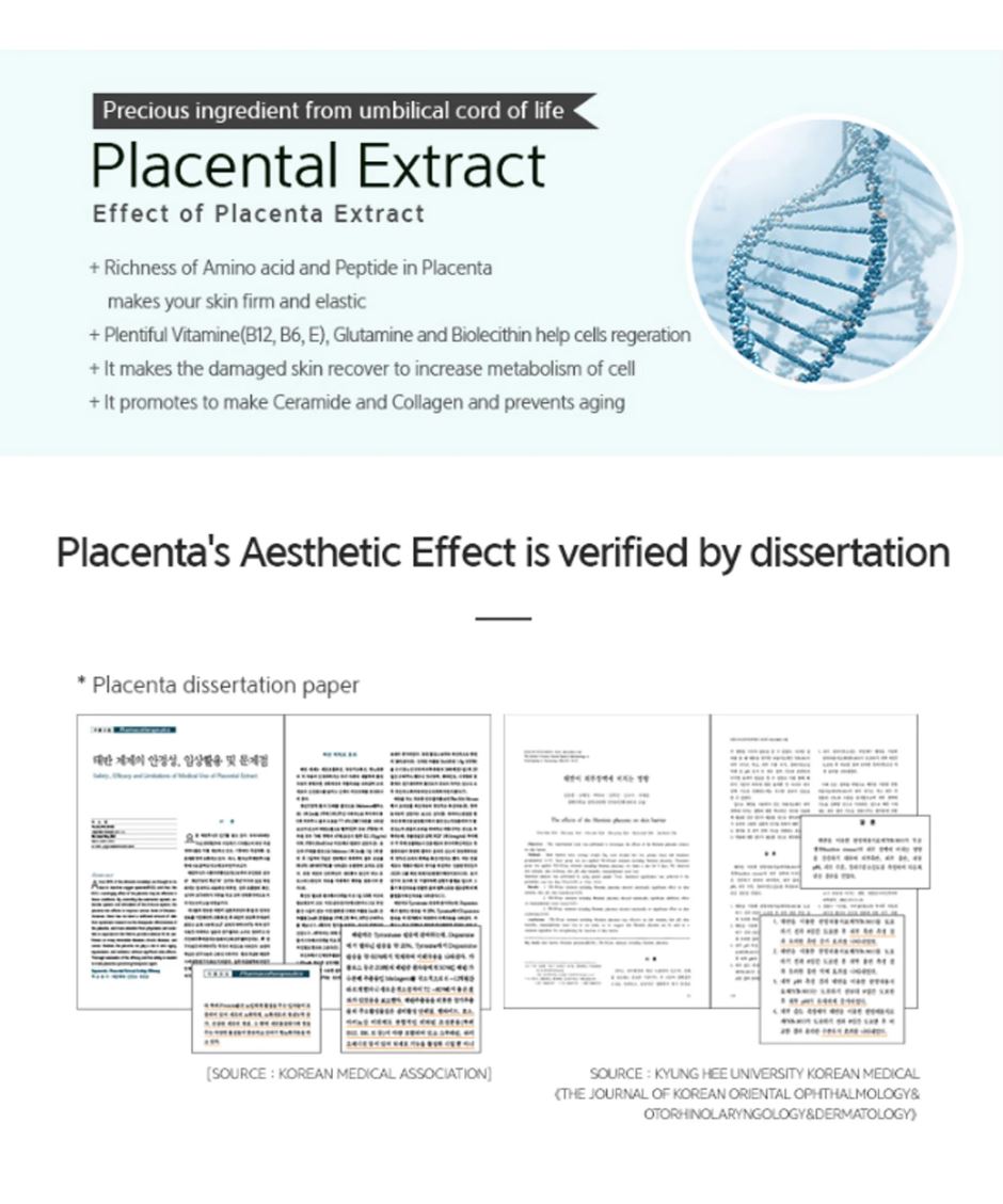 Placenta Extract skincare benefits for elasticity, hydration, anti-aging, and collagen production in Pilopla Moisturizing Placenta Cream