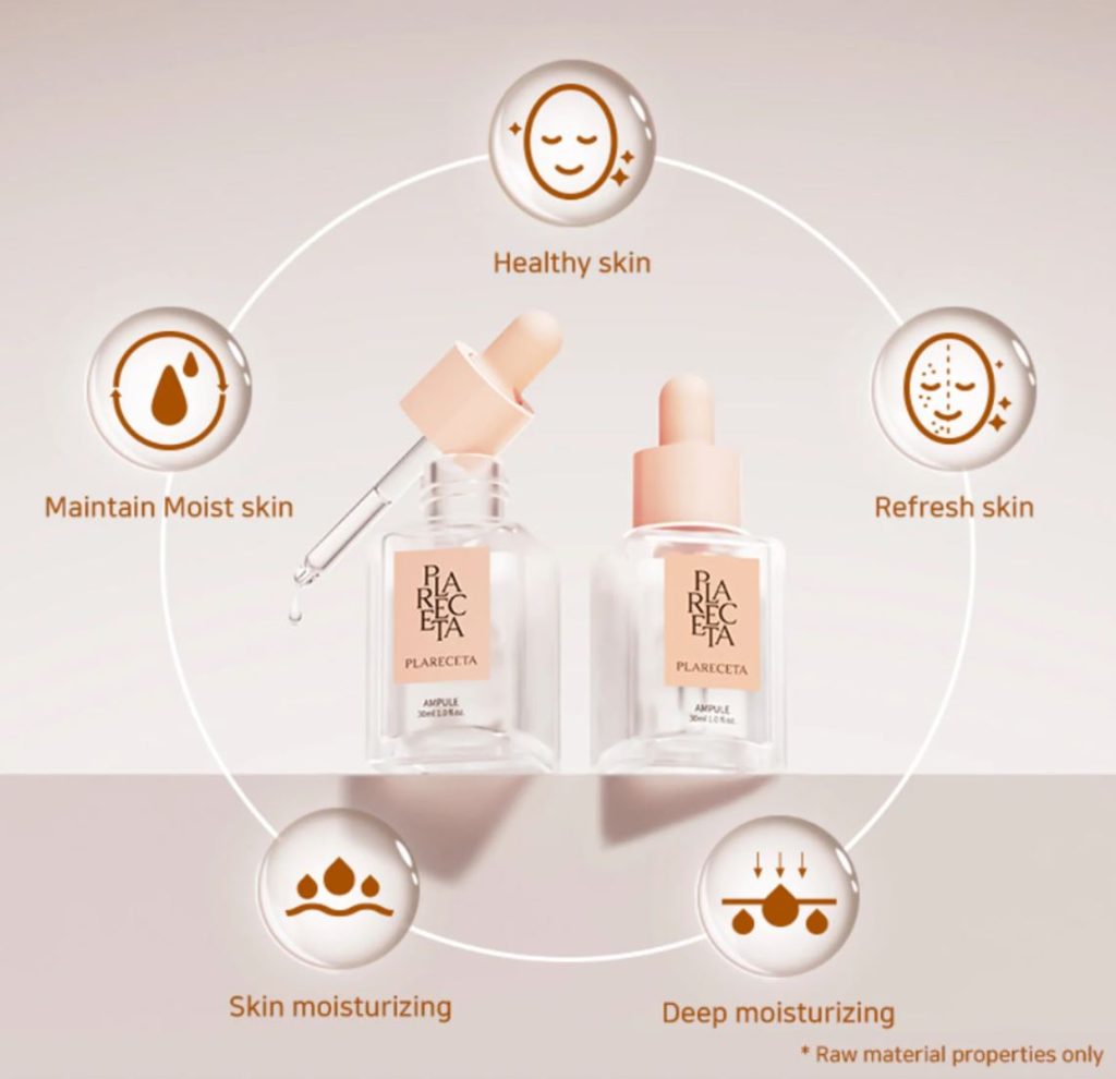PLARECETA Ampoule with moisturizing and skin-refreshing benefits, featuring healthy skin, hydration, and deep moisture care PLARECETA Ampoule with moisturizing and skin-refreshing benefits, featuring healthy skin, hydration, and deep moisture care