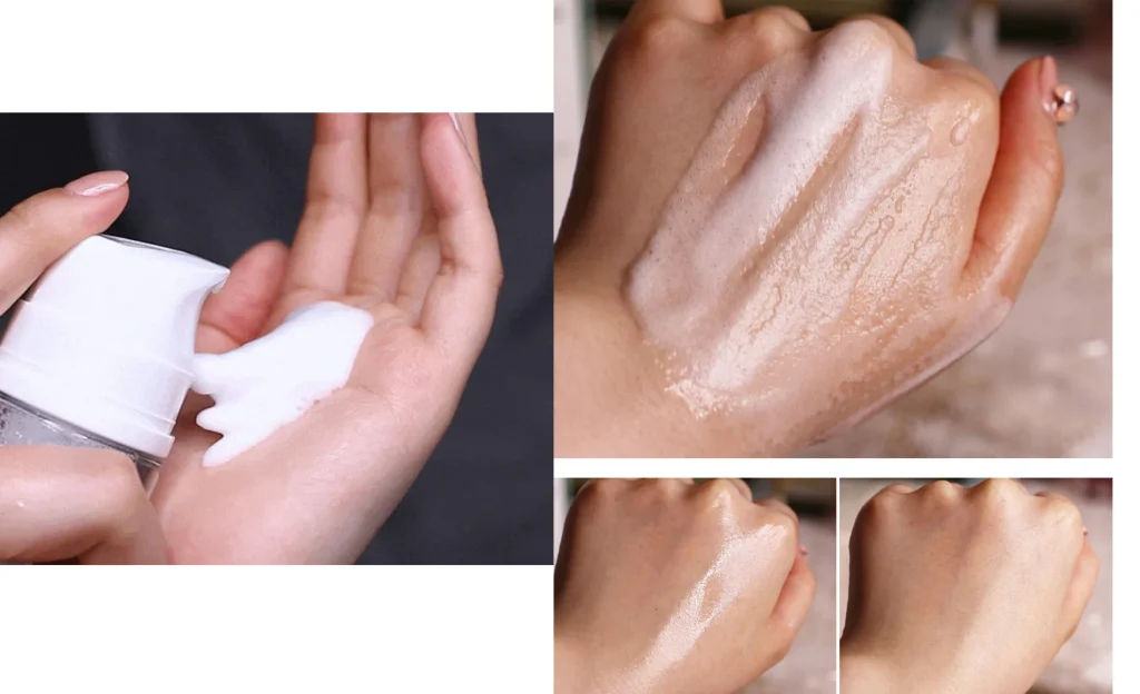 PLARECETA Bubble Toner foam application process and before-after skin results PLARECETA Bubble Toner foam application process and before-after skin results