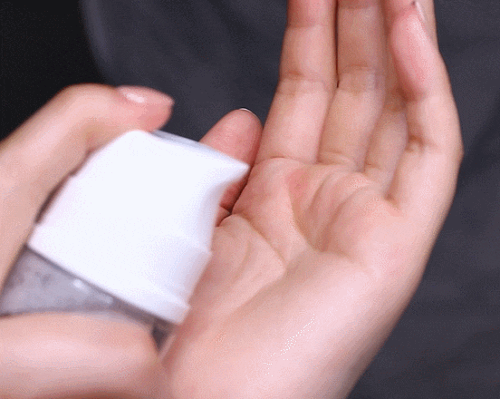 Close-up animation of pumping PLARECETA Bubble Toner foam into hand for skincare Close-up animation of pumping PLARECETA Bubble Toner foam into hand for skincare