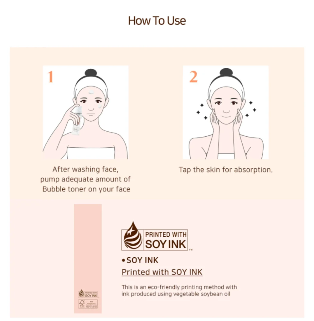 Illustrated guide on how to use PLARECETA Bubble Toner for effective skincare Illustrated guide on how to use PLARECETA Bubble Toner for effective skincare