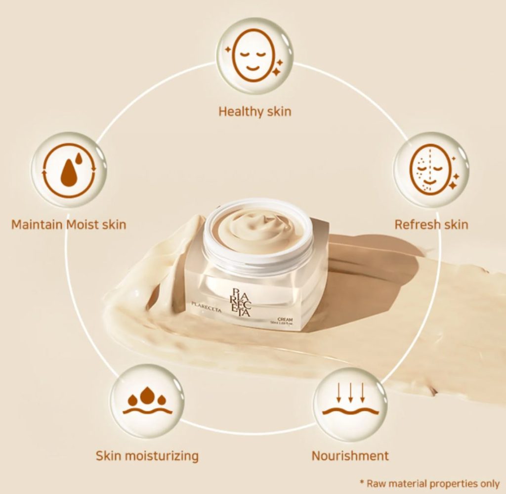 Plareceta Cream 50ml hydrating and nourishing face cream with amino acid complex, placenta protein, and panthenol for healthy, moisturized skin