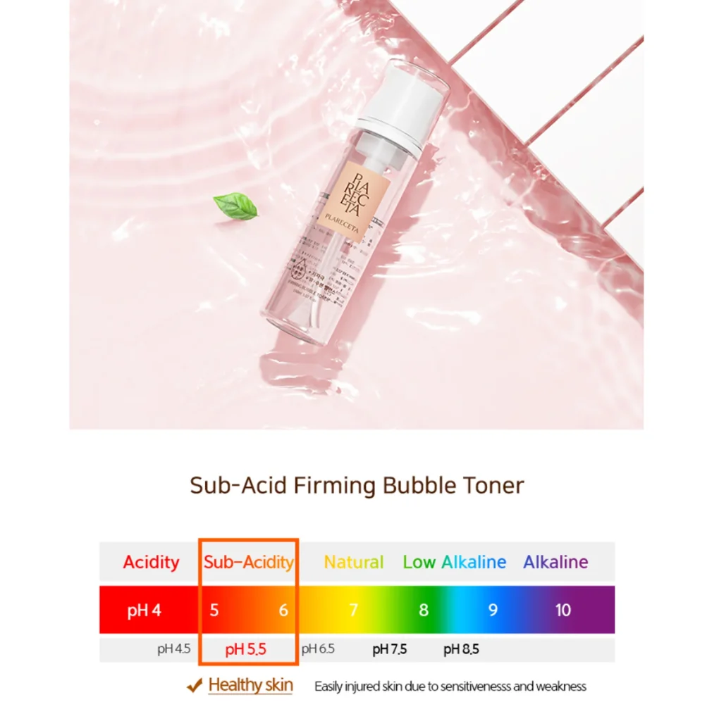 PLARECETA Sub-Acid Firming Bubble Toner with pH 5.5 for healthy skin balance and gentle care PLARECETA Sub-Acid Firming Bubble Toner with pH 5.5 for healthy skin balance and gentle care